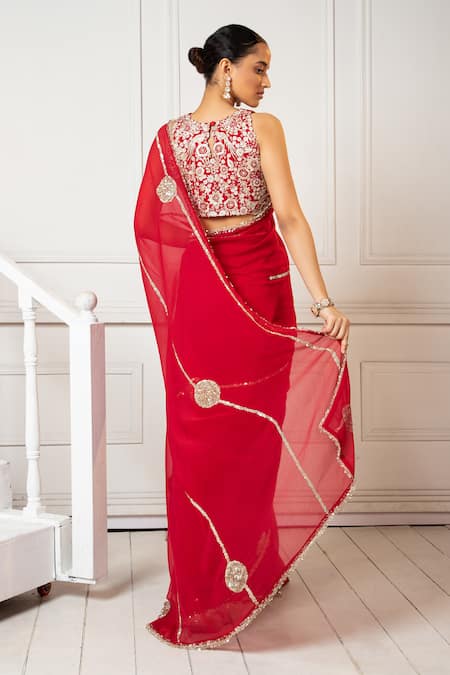 Oshi By Shikha Embroidered Sequin Saree With Blouse 