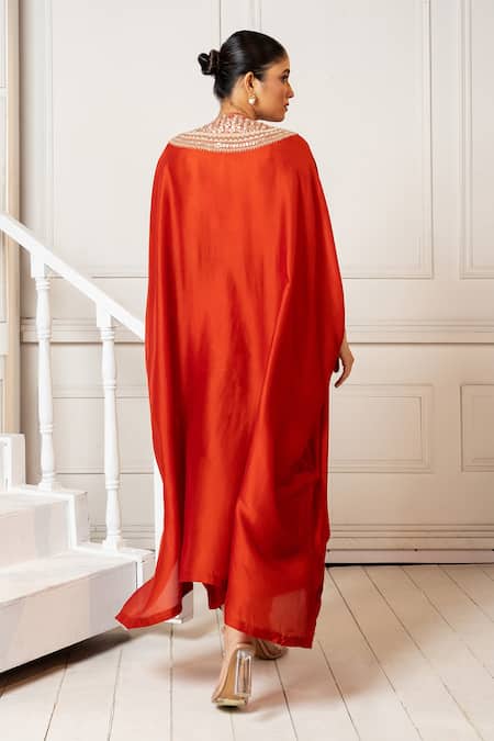 Oshi By Shikha Embroidered Yoke Kaftan & Pant Set 