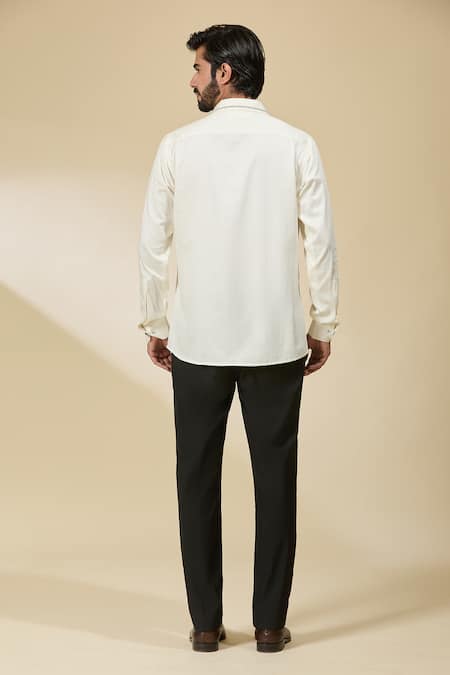 Ankita Shahabadi Patchwork Embroidered Cotton Satin Shirt 