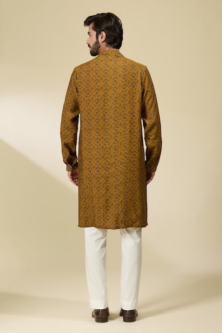 Ankita Shahabadi Zig Zag Print Muslin Silk Kurta 