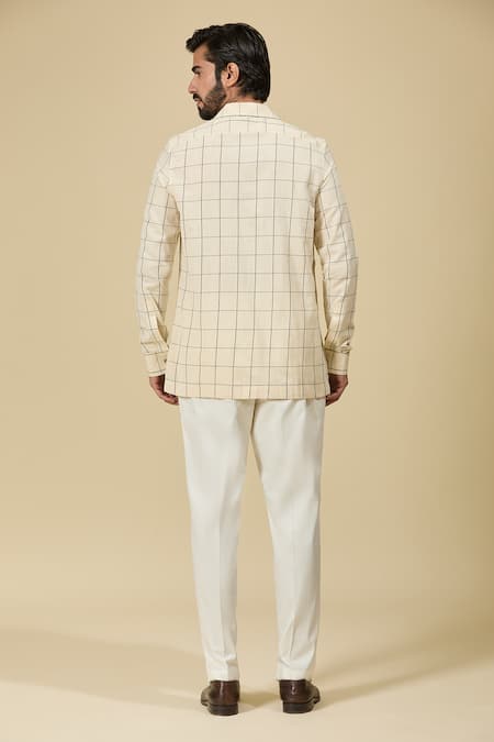 Ankita Shahabadi Checkered Off White Shacket 