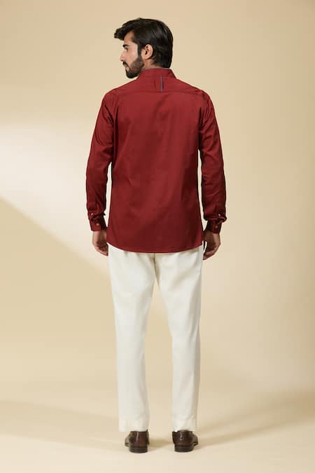 Ankita Shahabadi Thread Embroidered Brown Shirt 