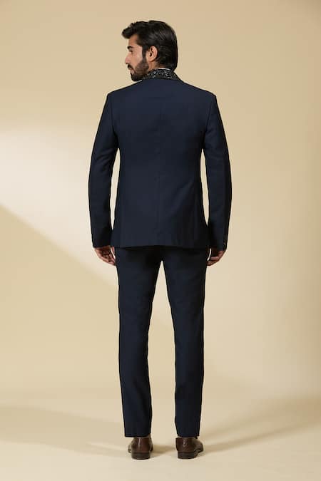 Ankita Shahabadi Cutdana Embroidered Tuxedo & Pant Set 