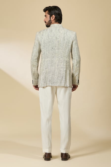 Ankita Shahabadi Textured Woven Bandhgala 