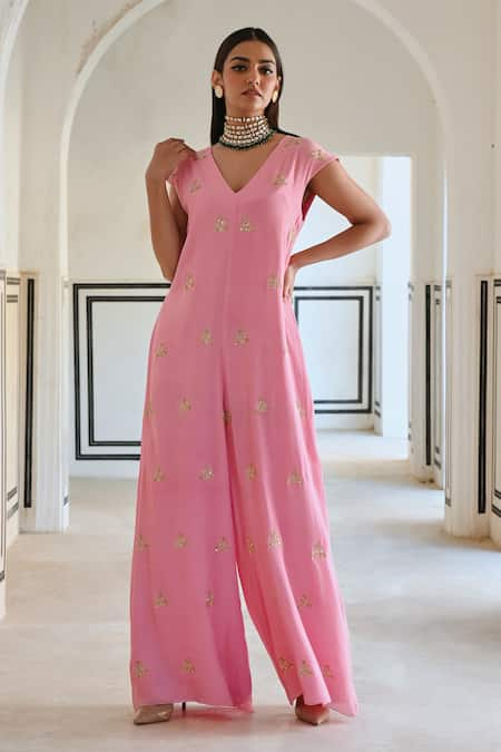 Ease Geometric Butti Embroidered Jumpsuit 