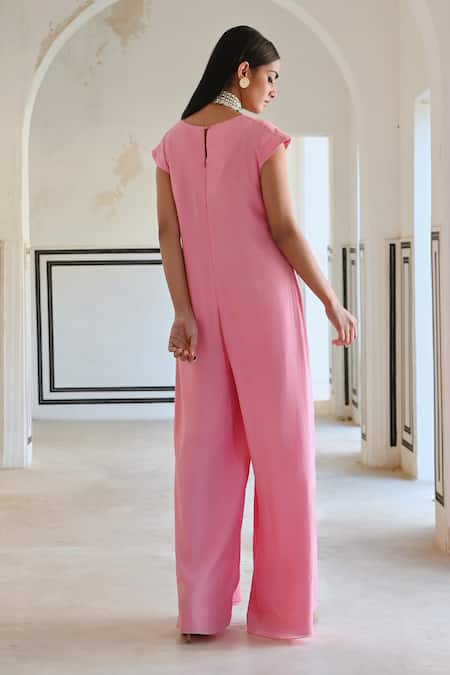 EASE Geometric Butti Embroidered Jumpsuit 