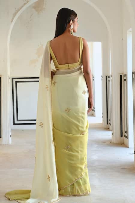 EASE Ombre Embroidered Saree Set 