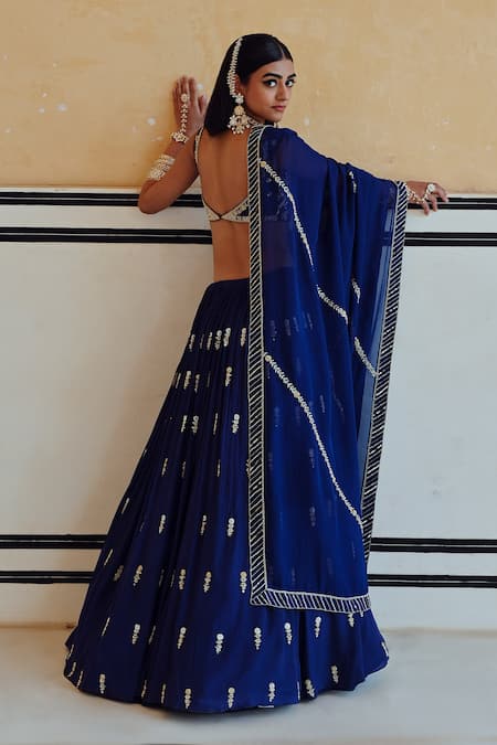 EASE Floral Butti Embroidered Lehenga Set 