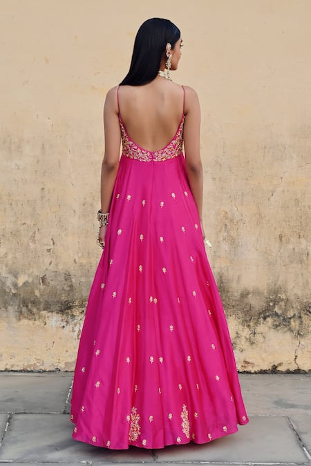 EASE Floral Embroidered Anarkali Set 