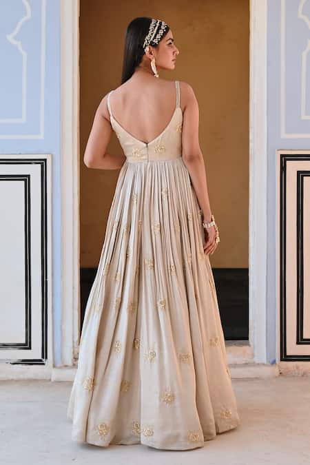 EASE Floral Butti Embroidered Anarkali Set 