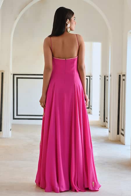 EASE Floral Butti Embroidered Anarkali Set 