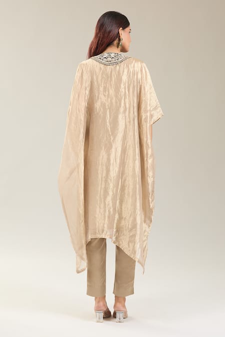 Prisho Floral Embroidered Kaftan & Pant Set 