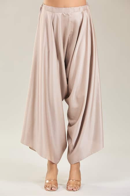 Buy Prisho Purple Chiffon, Cotton Embroidery Collared Lampi Kaftan And Draped Pant Set Online at Aza Fashions Buy_Prisho_Purple Chiffon, Cotton Embroidery Collared Lampi Kaftan And Draped Pant Set _Online_at_Aza_Fashions