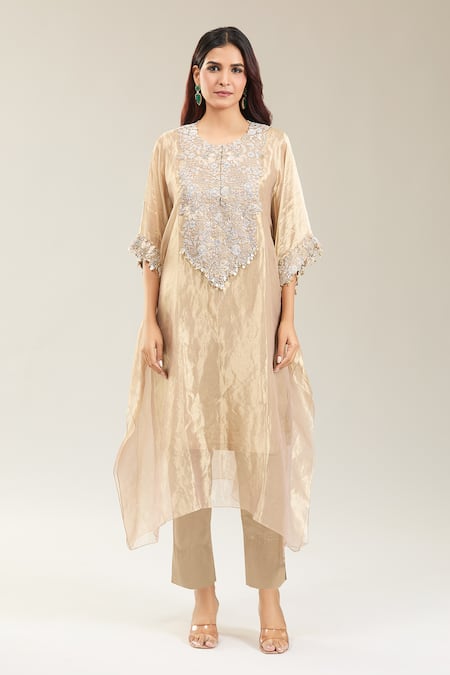 Prisho Floral Embroidered Kaftan Set 