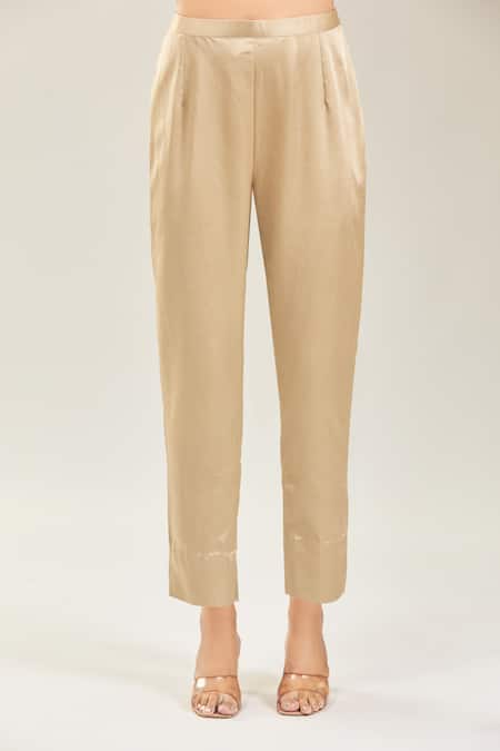 Buy_Prisho_Cream Tissue Embroidery Round Neck Floral Kaftan Set 