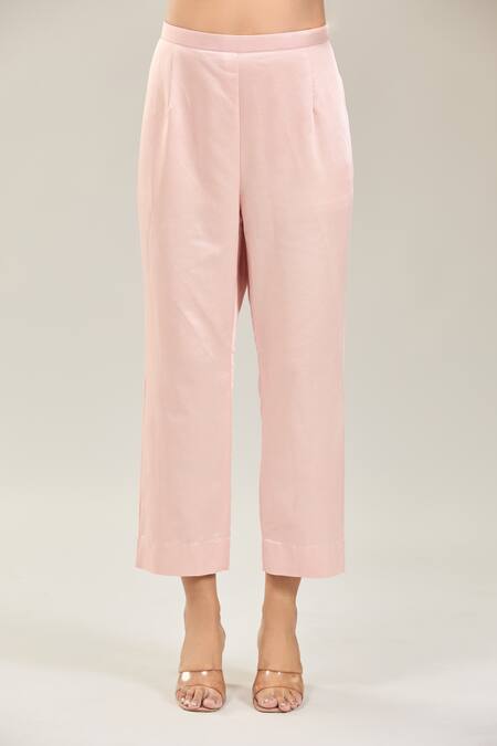 Prisho Pink Cotton Embroidery Round Neck Floral Kurta Set at Aza Fashions Prisho_Pink Cotton Embroidery Round Neck Floral Kurta Set _at_Aza_Fashions