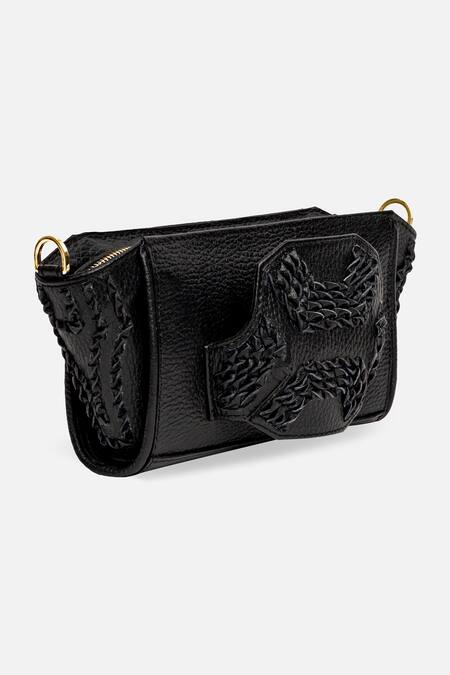Econock Studio Black Khai Handcrafted Wristlet Bag Online at Aza Fashions Econock Studio_Black Khai Handcrafted Wristlet Bag _Online_at_Aza_Fashions