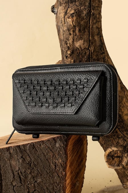 Econock Studio Black Basket Weave Wallet 