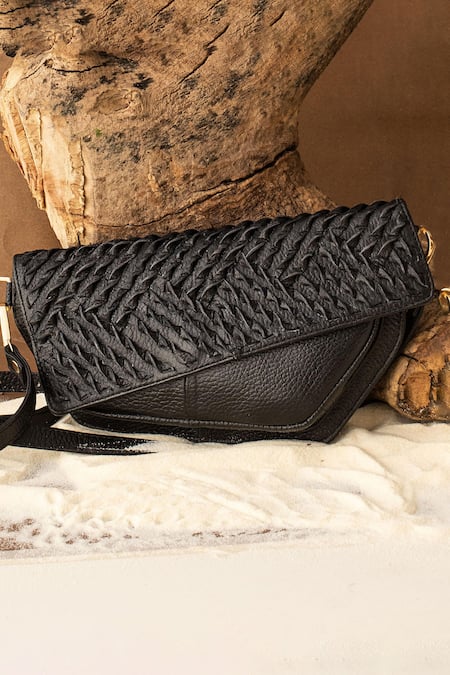 Shop Econock Studio Black Leather Modular Bag System at Aza Fashions Shop_Econock Studio_Black Leather Modular Bag System _at_Aza_Fashions