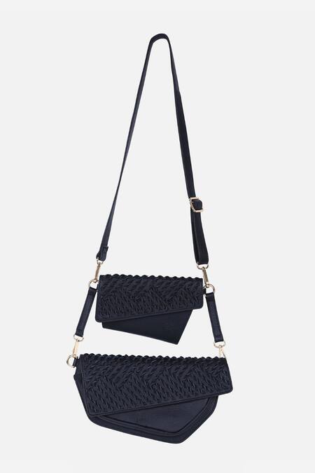 Shop Econock Studio Black Leather Modular Bag System Online at Aza Fashions Shop_Econock Studio_Black Leather Modular Bag System _Online_at_Aza_Fashions