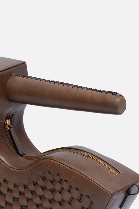 Econock Studio Brown Cut Work Handcrafted Basket Weave Clutch Bag Online at Aza Fashions Econock Studio_Brown Cut Work Handcrafted Basket Weave Clutch Bag _Online_at_Aza_Fashions