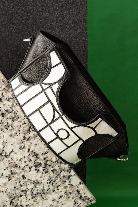 Econock Studio Geometric Design Leather Wristlet 