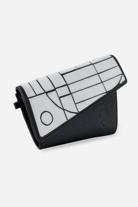 Buy Econock Studio Black Geometric Design Leather Wallet Online at Aza Fashions Buy_Econock Studio_Black Geometric Design Leather Wallet _Online_at_Aza_Fashions