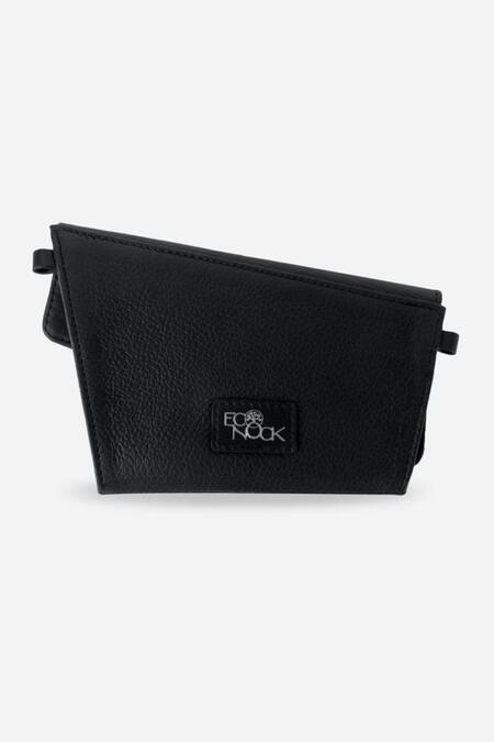 Econock Studio Black Geometric Design Leather Wallet at Aza Fashions Econock Studio_Black Geometric Design Leather Wallet _at_Aza_Fashions