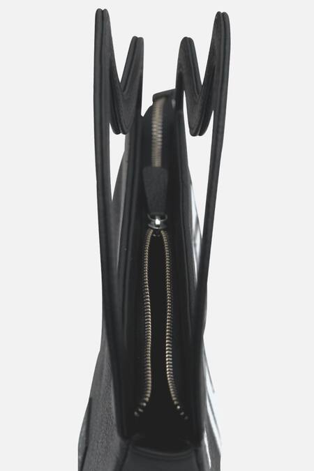 Buy_Econock Studio_Black Handcrafted Crescent Clutch _Online_at_Aza_Fashions