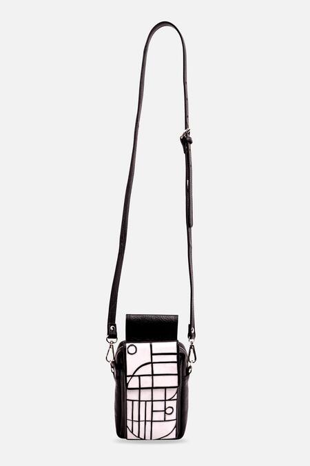 Buy Econock Studio Black Geometric Design Leather Phone Bag Online at Aza Fashions Buy_Econock Studio_Black Geometric Design Leather Phone Bag _Online_at_Aza_Fashions