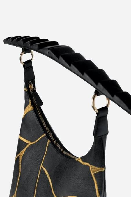 Buy Econock Studio Black Embroidery Kintsugi Handbag Online at Aza Fashions Buy_Econock Studio_Black Embroidery Kintsugi Handbag _Online_at_Aza_Fashions