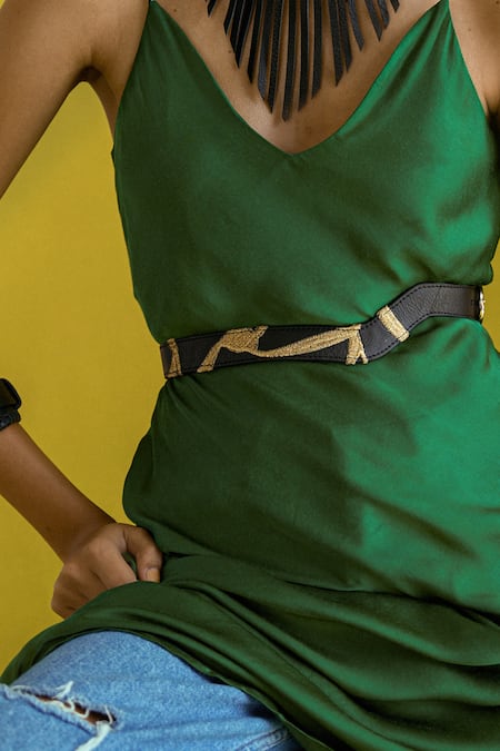 Econock Studio Kintsugi Embroidered Leather Belt 