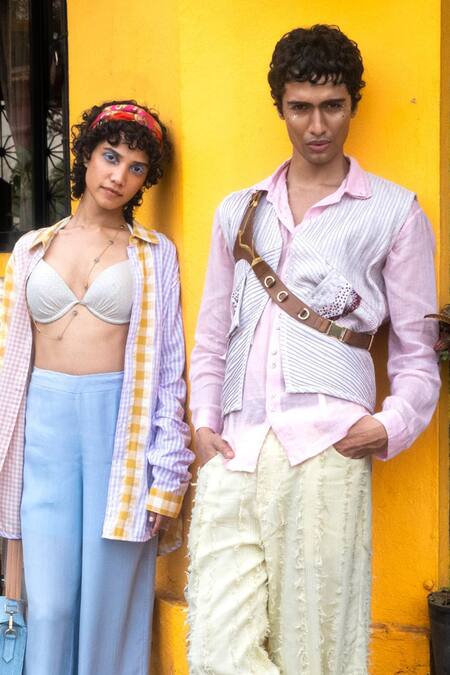 Econock Studio Brown Embroidery Kintsugi Harness Belt Online at Aza Fashions Econock Studio_Brown Embroidery Kintsugi Harness Belt _Online_at_Aza_Fashions