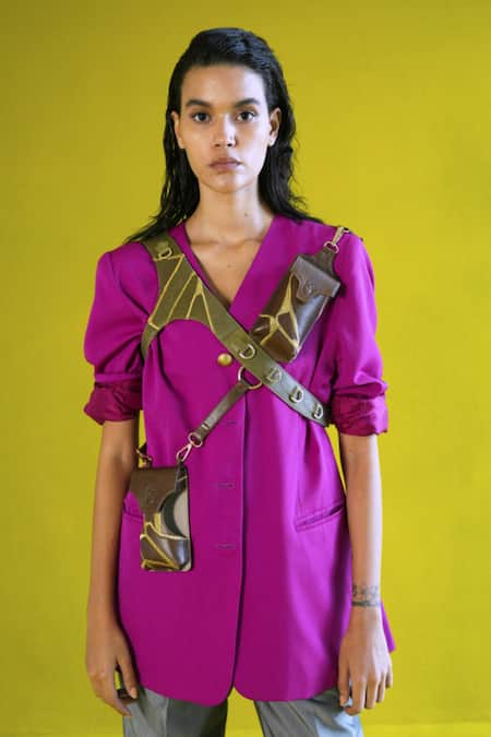 Econock Studio Green Kintsugi Embroidered Sling Bag 