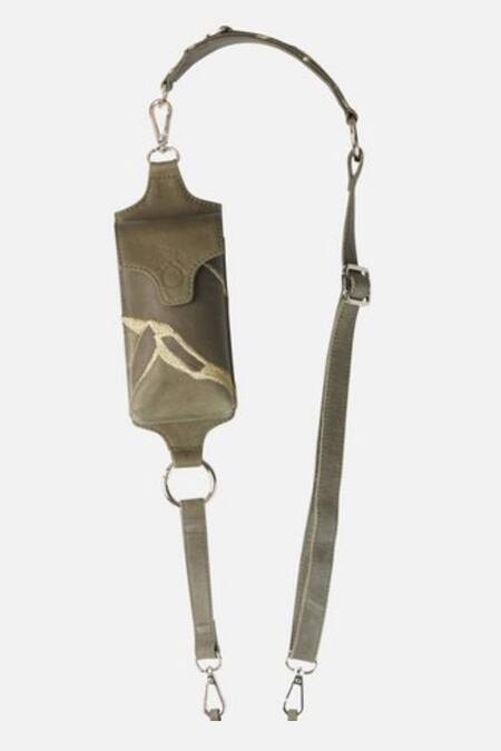 Econock Studio_Green Embroidery Kintsugi Sling Bag _Online_at_Aza_Fashions