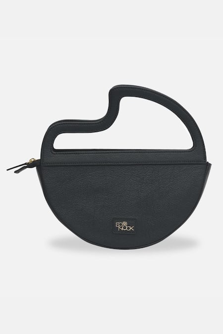 Econock Studio Kintsugi Embroidered Black Crescent Clutch 