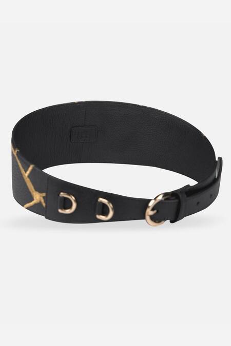 Buy_Econock Studio_Black Embroidery Kintsugi Inspired Belt _Online_at_Aza_Fashions