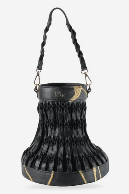 Econock Studio Kintsugi Embroidered Leather Bucket Bag 