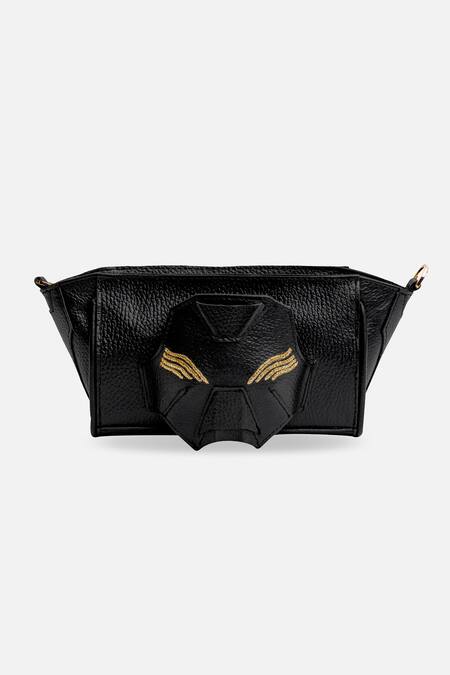 Shop_Econock Studio_Black Embroidery Leather Wristlet Bag 