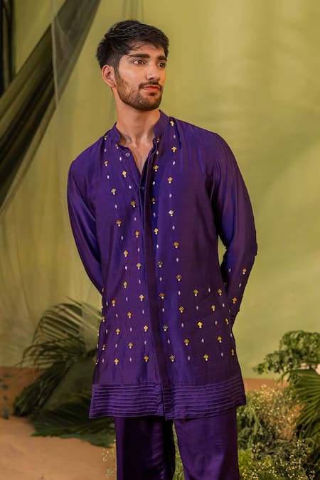Runit Gupta Mirror Bead Embroidered Kurta & Pant Set 