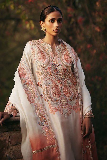 Petticoat Lane By Divya Floral Mirror Embroidered Kurta Set 