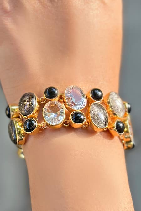 Anuka Jewels Multi Color Stones Cluster Colorstone Bracelet 