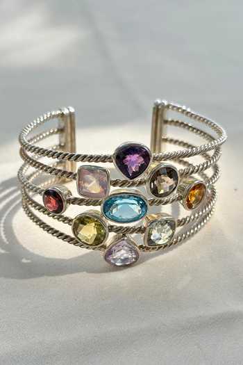 Anuka Jewels_Multi Color Stones Embellished Cuff _Online_at_Aza_Fashions