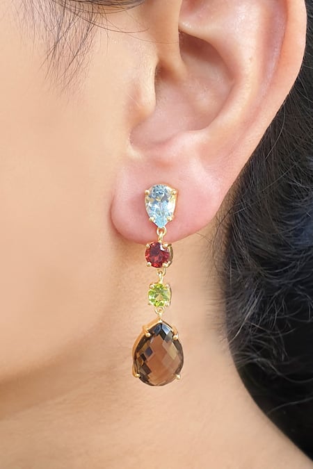 Anuka Jewels Multi Color Stone Embellished Danglers 