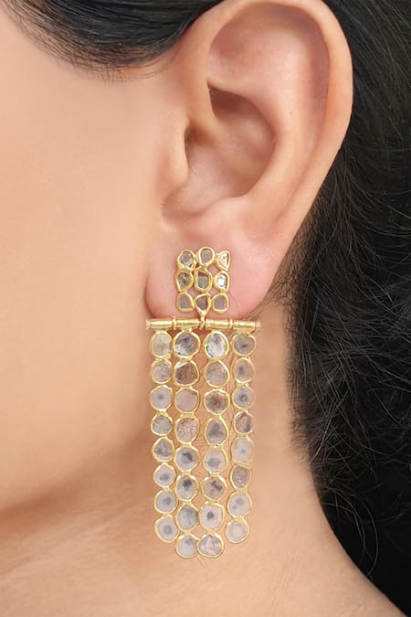 Anuka Jewels Gold Plated Diamonds Polki And Designer Earrings 