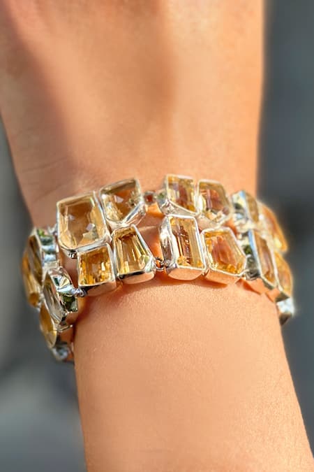 Anuka Jewels Geometric Citrine Stone Bracelet