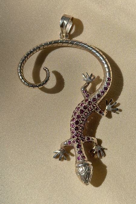 Anuka Jewels Silver Plated Amethyst Embellished Pendant 