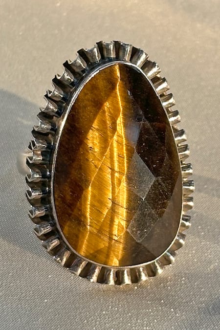 Anuka Jewels Tiger Eye Stone Embellished Ring 