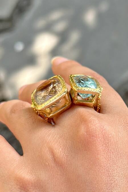 Anuka Jewels Blue Stone Embellished Ring Online at Aza Fashions Anuka Jewels_Blue Stone Embellished Ring_Online_at_Aza_Fashions