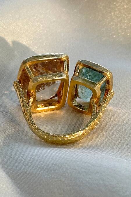 Buy Anuka Jewels Blue Stone Embellished Ring Online at Aza Fashions Buy_Anuka Jewels_Blue Stone Embellished Ring_Online_at_Aza_Fashions